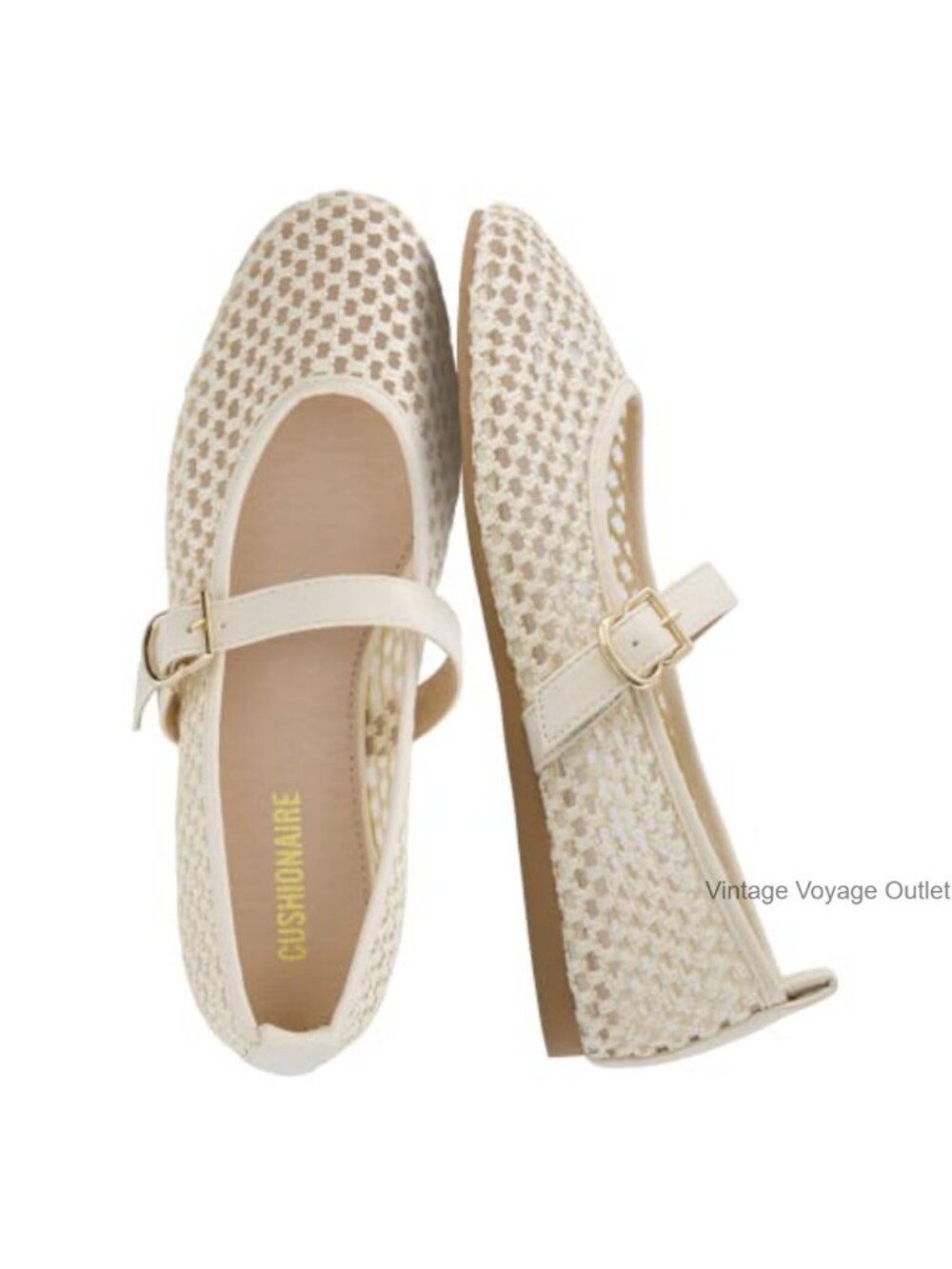 Women's Breathable Mesh Mary Jane Flats with Memory Foam, Adjustable Buckle,